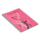 Navy Pink White Floral Wedding Planner Notebook Notizblock (Rechte Seite)