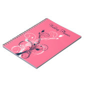 Navy Pink White Floral Wedding Planner Notebook Notizblock (Linke Seite)