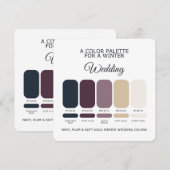 Navy Plum Soft Gold Winter Wedding Palette Card Einladung (Vorne/Hinten)