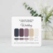 Navy Plum Soft Gold Winter Wedding Palette Card Einladung (Stehend Vorderseite)
