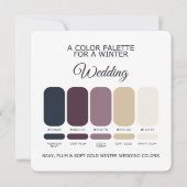 Navy Plum Soft Gold Winter Wedding Palette Card Einladung (Rückseite)