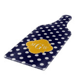 Navy Polka Dot Goldenrod Quatrefoil 3 Monogramm Schneidebrett (Ecke)