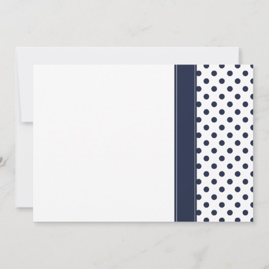 Navy Polka Dot Pink Daisy Wedding Einladung (Rückseite)