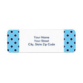 Navy Polka Dots auf Sky Blue Adressetiketten (Vorne)