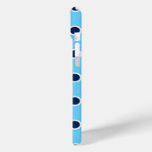 Navy Polka Dots on Bright Blue Case-Mate iPhone Hülle (Rückseite / Links)