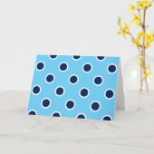 Navy Polka Dots on Light Blue Birthday Card Karte (Gelbe Blume)
