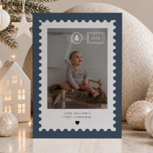 Navy Postage Stamp Baby's 1. Weihnachten Foto