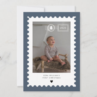 Navy Postage Stamp Baby's 1. Weihnachten Foto