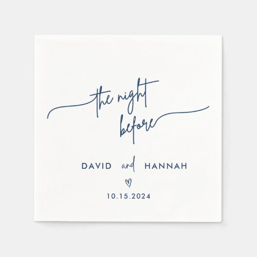 Navy Probe Abendessen am Abend vor Hochzeit Serviette (Vorderseite)