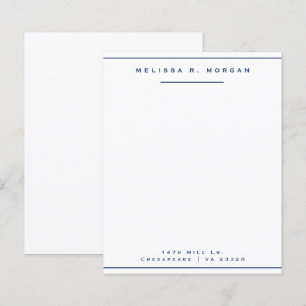 Navy  Professioneller Name Adresse Briefpapier