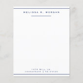 Navy Professioneller Name Adresse Briefpapier (Vorderseite)