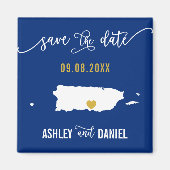 Navy Puerto Rico Wedding Speichern Sie die Datumsk Magnet (Vorne)