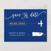Navy Puerto Rico Wedding Speichern Sie die Datumsk Postkarte (Vorderseite)