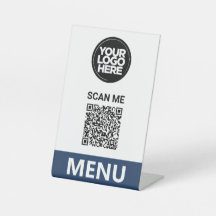 Navy QR-Code-Menü | Logo Berührungsloses Modernes