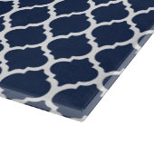 Navy Quatrefoil Monogramm Schneidebrett (Ecke)