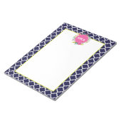 Navy Quatrefoil Personalisierter Notepad Notizblock (angewinkelt)