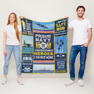 Navy Quilt, Mama Quilt, Geschenk für die Marine, M Fleecedecke