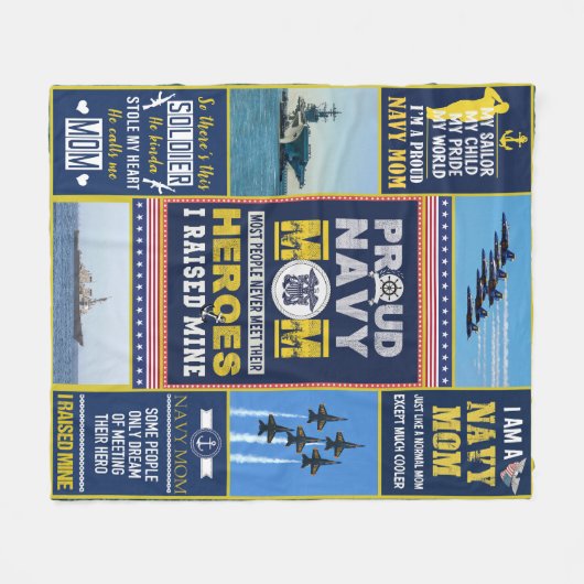 Navy Quilt, Mama Quilt, Geschenk für die Marine, M Fleecedecke (Vorderseite (Horizontal))