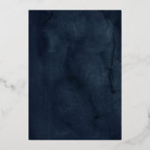 Navy Quinceanera Floral Sparkle Gold Tiara Folieneinladung (Rückseite)