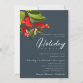 NAVY RED BERRIES CORPORATE HOLIDAY CHRISTMAS PARTY EINLADUNG (Vorderseite)