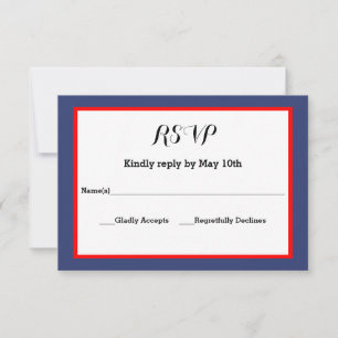 Navy & Red Frame - UAWG Response Card RSVP Karte