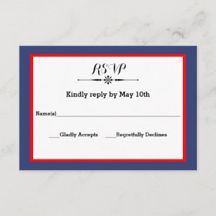 Navy & Red Frame UAWG Response Card RSVP Karte