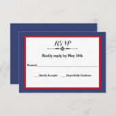 Navy & Red Frame - UAWG Response Card RSVP Karte (Vorne/Hinten)