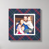 Navy Red Green Tartan Kariertes Custom Family Foto Leinwanddruck (Vorderseite)