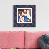 Navy Red Green Tartan Kariertes Custom Family Foto Leinwanddruck (Insitu (Wohnzimmer))