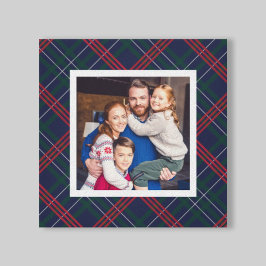 Navy Red Green Tartan Kariertes Custom Family Foto Leinwanddruck