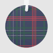 Navy Red Green Tartan Pläd Custom Dog Foto Ornament (Rückseite)