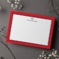 NAVY & RED Klassisches Monogramm Doppelrahmen