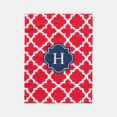 Navy & Red Monogram | Fleece Blanket (Vorderseite)