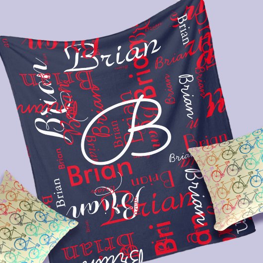 Navy & Red Muster of Names Fleecedecke