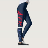Navy Red White Blue Black Woman African America Leggings (Rechts)