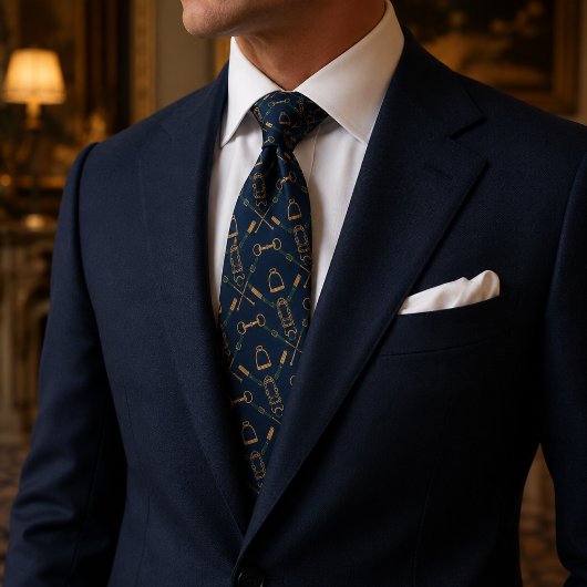 Navy-Reiter-Estate Luxus Krawatte