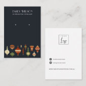 NAVY RETRO CHRISTMAS ORNAMENT STUD EARRING DISPLAY VISITENKARTE (Vorne/Hinten)