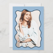 Navy-Retroframe-Foto-Abschluss Einladung (Rückseite)