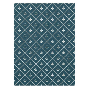 Navy Rope and Anchor Muster Tischdecke