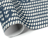 Navy Rope and Anchor Wrapping Paper Geschenkpapier (Rolleneckpunkt)