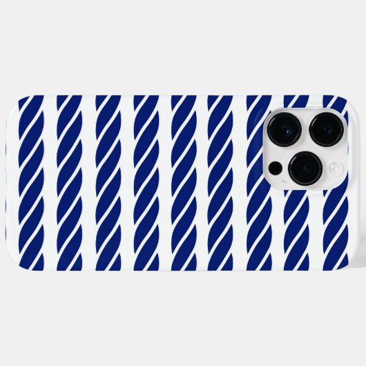 Navy Rope Stripes Nautic anpassbarer Hintergrund Case-Mate iPhone Hülle (Rückseite (Horizontal))