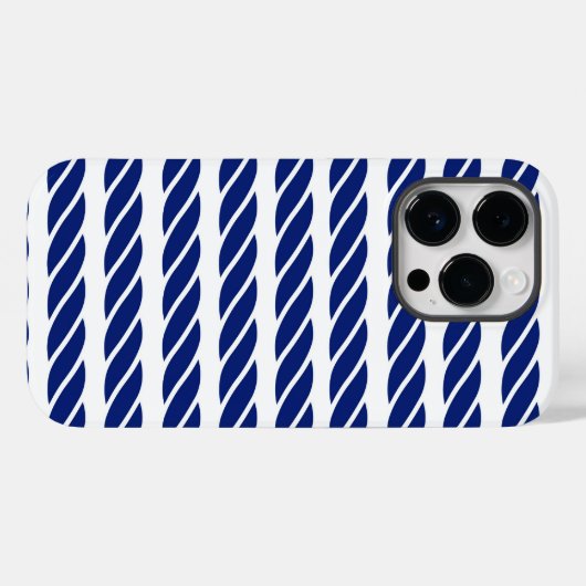 Navy Rope Stripes Nautic anpassbarer Hintergrund Case-Mate iPhone Hülle (Rückseite (Horizontal))