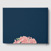 Navy rosa Blumenladen elegantes Hochzeitsguestbook Gästebuch (Rückseite)