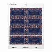 Navy & Rosa Blumenmuster - Hochzeit (Vorne)