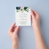 Navy rosa elegante Blumenzettel Einladung Flyer (Gruppe)