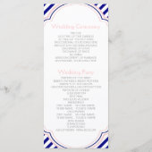 Navy, rosa Hochzeitsprogramm Programm (Rückseite)