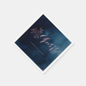 Navy rosa Kalligraphie jubelt rustikale Blumenhoch Serviette (Ecke)