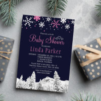 Navy rosa, weiße Wunder Winter Babydusche