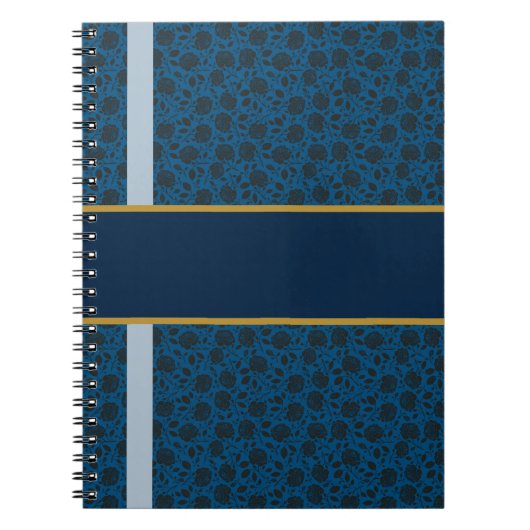 Navy Rose Damask Notizblock (Vorderseite)