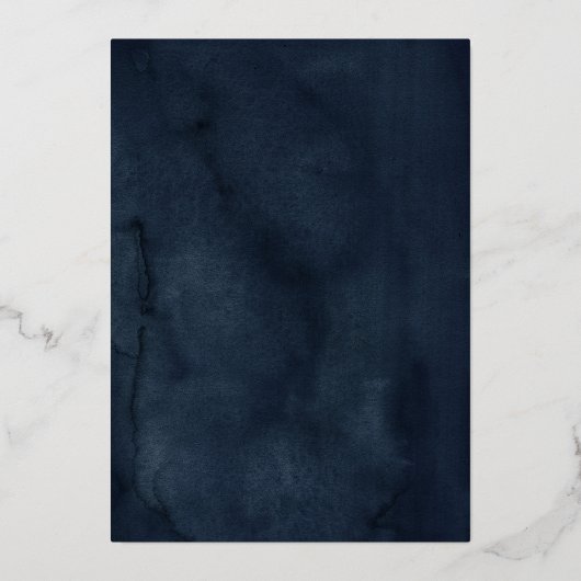 Navy Rose Floral Butterfly Brautparty Folieneinladung (Rückseite)